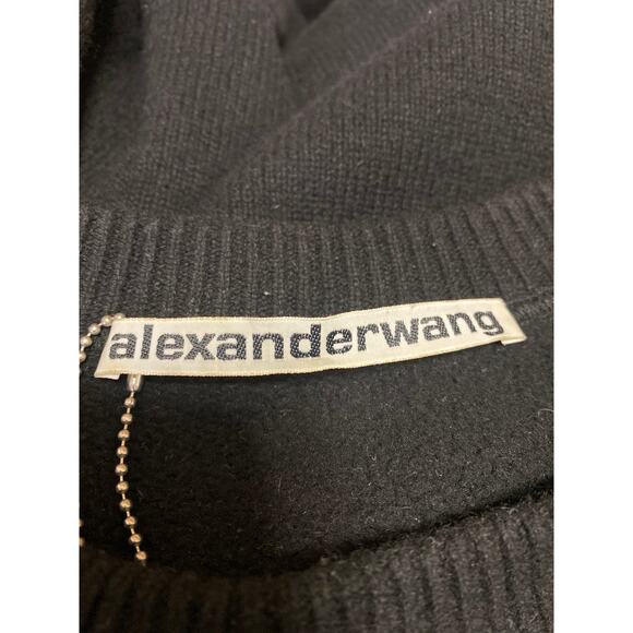Alexander Wang Black Crewneck Long Sleeve Oversized Sweatshirt Sweater Top Sz OS - Picture 3 of 3